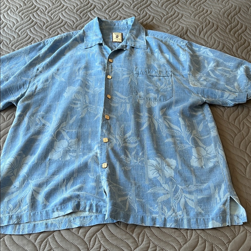 🏝️ Jamaica Jaxx Blue Tropical Patterned Shirt